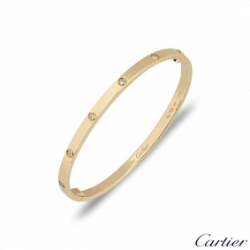 Cartier Yellow Gold Full Diamond Love Bracelet SM Size 17 B6047817 Cartier Yellow Gold Full Diamond Love Bracelet SM Size 17 B6047817